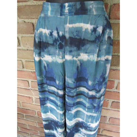 Wide Leg Pants FIFTEEN TWENTY Boho Hippy Tie Dye Festival Blue Women's Large NWT - Picture 5 of 13